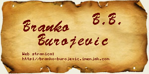 Branko Burojević vizit kartica